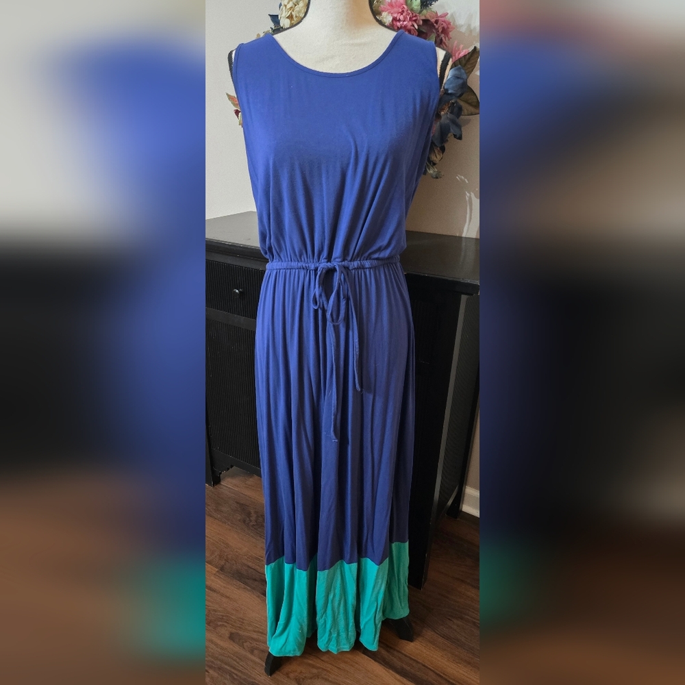Merona Blue and Green Maxi Dress